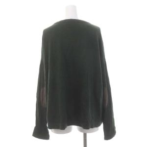 45rpm ウォッシャブルエルボパッチウールニット セーター 長袖 0 深緑 ダークグリーン