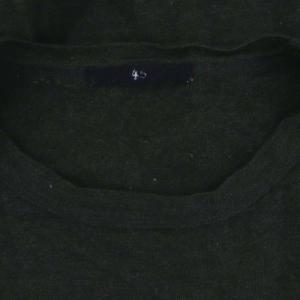 45rpm ウォッシャブルエルボパッチウールニット セーター 長袖 0 深緑 ダークグリーン