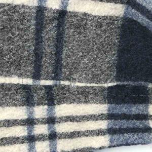 45rpm 縮絨加工メリノウール チェックワンピース ロング ミモレ丈 長袖 フリンジ 紺 オフホワイト グレー