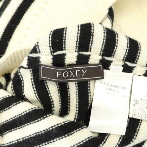 FOXEY 22年 CASHMERE FRENCH BORDER カーディガン 40 ホワイト
