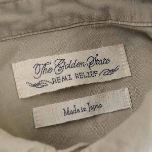 REMI RELIEF コットンロングスリーブシャツ 長袖 フロントボタン F ベージュ