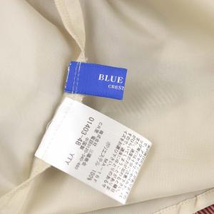 BLUE LABEL CRESTBRIDGE ボウタイ チェック 七分袖 ワンピース ミニ 38 ベージュ 赤 黒