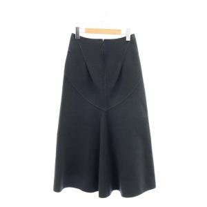 JIL SANDER ウール フレアスカート ロング 34 チャコール