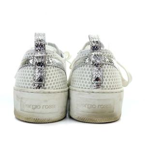 Sergio Rossi sr Mini Prince Sport スニーカー ローカット スネークプリント 37 24cm シルバー色