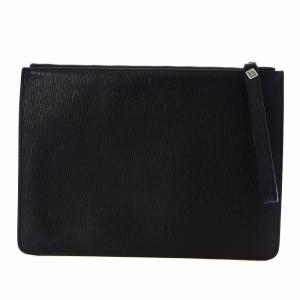 クラッチバッグ セカンド ロゴ型押し レザー 黒 ブラック