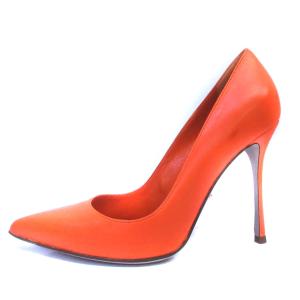 Sergio Rossi パンプス ピンヒール ポインテッドトゥ レザー 35.5 22.5cm オレンジ