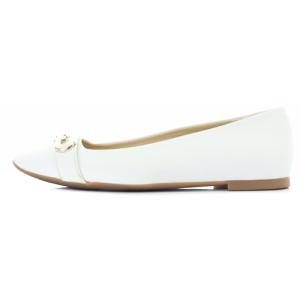 FURLA CHAIN BALLERINA パンプス レザー スクエアトゥ レザー 36 23cm 白 ホワイト