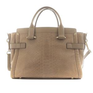 COACH スワッガー ハンドバッグ トートバッグ ショルダーバッグ パイソン レザー ベージュ 35325