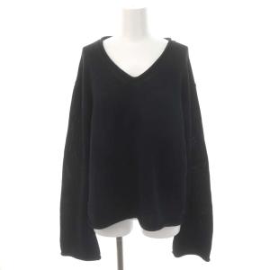 24SS Cotton 3G ニット セーター 長袖 Vネック 黒 ブラック