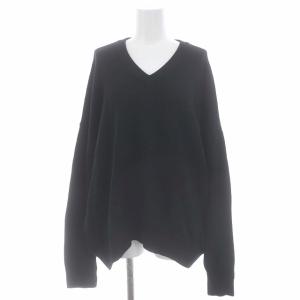 22AW Basic Vネック ニット セーター 長袖 オーバーサイズ 黒 ブラック
