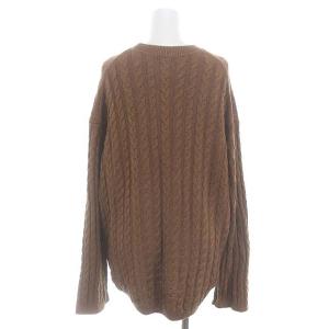Plage silk blend ALAN ニット セーター ケーブル編み ウール シルク混 長袖 茶色 ブラウン