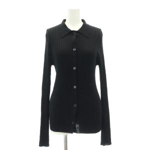 23SS AP STUDIO取扱 Poloshirt Knit Cardigan ポロシャツニットカーディガン 長袖 黒 ブラック
