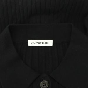 EVERYDAY I LIKE 23SS AP STUDIO取扱 Poloshirt Knit Cardigan ポロシャツニットカーディガン 長袖 黒 ブラック