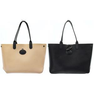 ロゾ リバーシブル トートバッグ レザー 黒 ブラック ベージュ