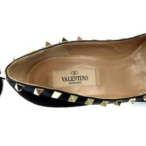VALENTINO GARAVANI パンプス ポインテッドトゥ スエード スタッズ 22.5cm ブラック