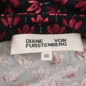 DIANE von FURSTENBERG 総柄 Vネックワンピース ロング 長袖 XXS マルチカラー