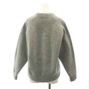 Drawer ブークレロングスリーブ プルオーバー ニット セーター 切替 ボア 長袖 ウール混 1 グレー