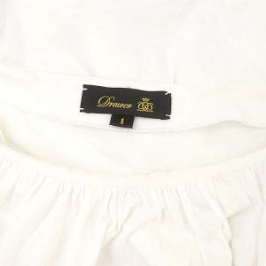 Drawer パフショートスリーブ カットソー 半袖 麻 リネン 1 S 白 ホワイト