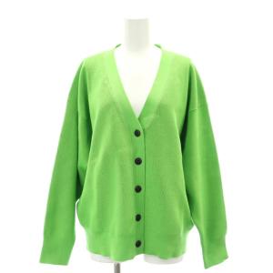 23SS 片畔ニットカーディガン 長袖 Vネック オーバーサイズ F 緑 グリーン