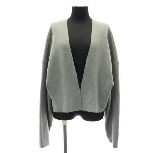 ミラノリブショートカーディガン ニット 長袖 前開きトッパー 38 M グレー