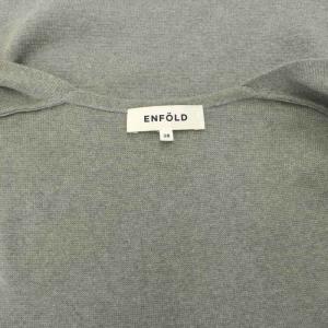 ENFOLD ミラノリブショートカーディガン ニット 長袖 前開きトッパー 38 M グレー