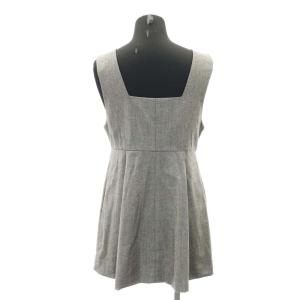 green label relaxing 23AW ホームスパン ヘリンボーン ペプラム チュニック ノースリーブ 茶 ブラウン /HK OS