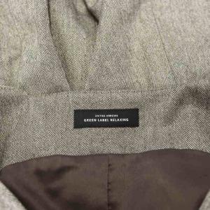 green label relaxing 23AW ホームスパン ヘリンボーン ペプラム チュニック ノースリーブ 茶 ブラウン /HK OS