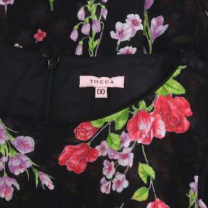 TOCCA FLOWER WALTZ FRAGRANT ROSE ドレス ワンピース ひざ丈 半袖 バックファスナー 00 XS マルチカラー