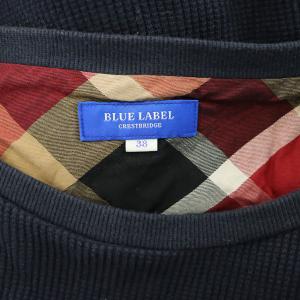 BLUE LABEL CRESTBRIDGE サーマルワンピース ロング 長袖 ストレッチ コットン 38 紺 ネイビー