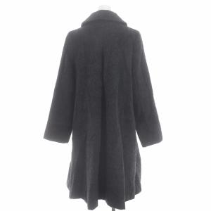 TO BE CHIC ウールアルパカロングコート アウター 42 黒 ブラック