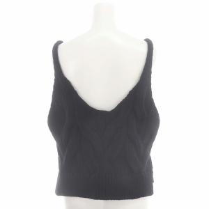 ENFOLD 22AW ケーブルニットベスト プルオーバー ウール混 38 黒 ブラック