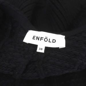 ENFOLD 22AW ケーブルニットベスト プルオーバー ウール混 38 黒 ブラック