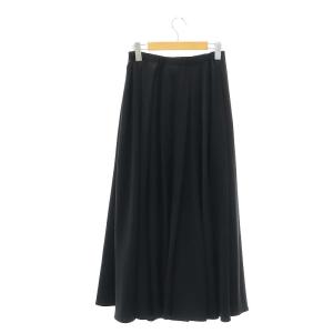 ENFOLD PEダブルクロス ランダムタックSKIRT スカート フレア ロング 38 黒 ブラック