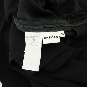 ENFOLD PEダブルクロス ランダムタックSKIRT スカート フレア ロング 38 黒 ブラック