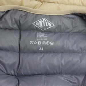 DANTON INNER DOWN JACKET ダウンジャケット ノーカラー アウター 34 ベージュ JD-8748