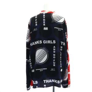 STELLA McCARTNEY ブラウス シャツ 長袖 プルオーバー 総柄 シルク 44 白 赤 紺 黒