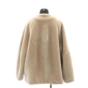 CASA FLINE ウールファージャケット ノーカラー F ベージュ