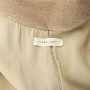 CASA FLINE ウールファージャケット ノーカラー F ベージュ