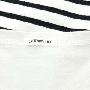 EVERYDAY I LIKE 23SS Cropped Stripe Tシャツ カットソー ボーダー クロップド丈 長袖 白 黒 ホワイト ブラック