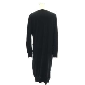 TOGA PULLA レイヤード風 ニットワンピース ミモレ ロング 長袖 プリーツ ウール 38 M 黒 ブラック 茶 ブラウン