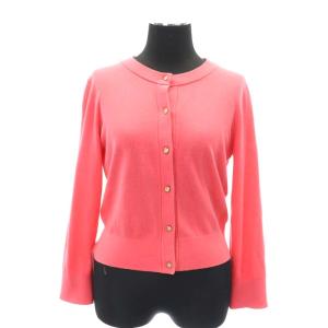 ニットカーディガン 長袖 クルーネック シルク XS ピンク