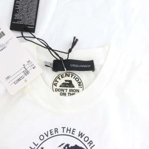 DSQUARED2 ロゴプリントTシャツ 半袖 S 白 紺 ホワイト ネイビー
