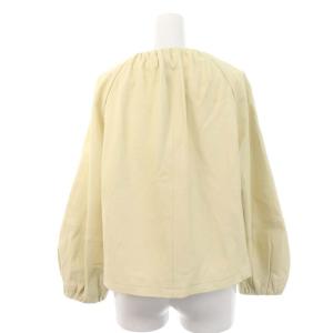 ANAYI ライトラムレザーギャザーブルゾン ジャケット ジップアップ 38 黄 イエロー