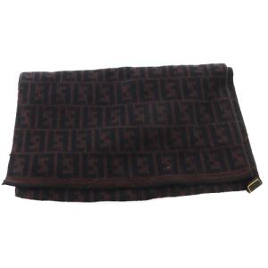 FENDI ロゴ入り ブラウン マフラー FENDI ロゴ入りマフラー ブラウン/ブラック