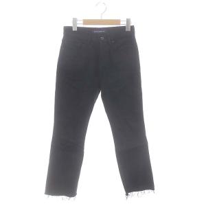 HEM CUT SLIM FLARE DENIM デニムパンツ ジーンズ カットオフ 00 黒 ブラック