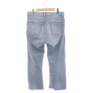 EVERYDAY I LIKE DENIM デニム パンツ ジーンズ スリムストレート ウォッシュ加工 ダメージ加工 38 青 ブルー