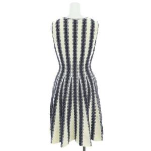 ANAYI アントニーノ ヴァレンティ ANTONINO VALENTI ノースリーブニットワンピース ひざ丈 ストライプ 38 紺 白