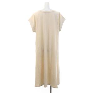 BLUE LABEL CRESTBRIDGE Tシャツ ワンピース ロング フレンチスリーブ 36 ライトベージュ