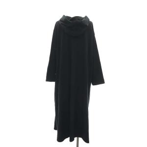 BLUE LABEL CRESTBRIDGE 長袖 フードワンピース ロング チェック 38 黒 ブラック