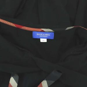 BLUE LABEL CRESTBRIDGE 長袖 フードワンピース ロング チェック 38 黒 ブラック